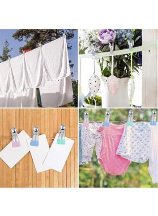 20Pcs Clothes Pegs Stainless Steel Laundry Pegs Clothes Pins for Socks and Underwear and Food and Sealing and Photos - view 4