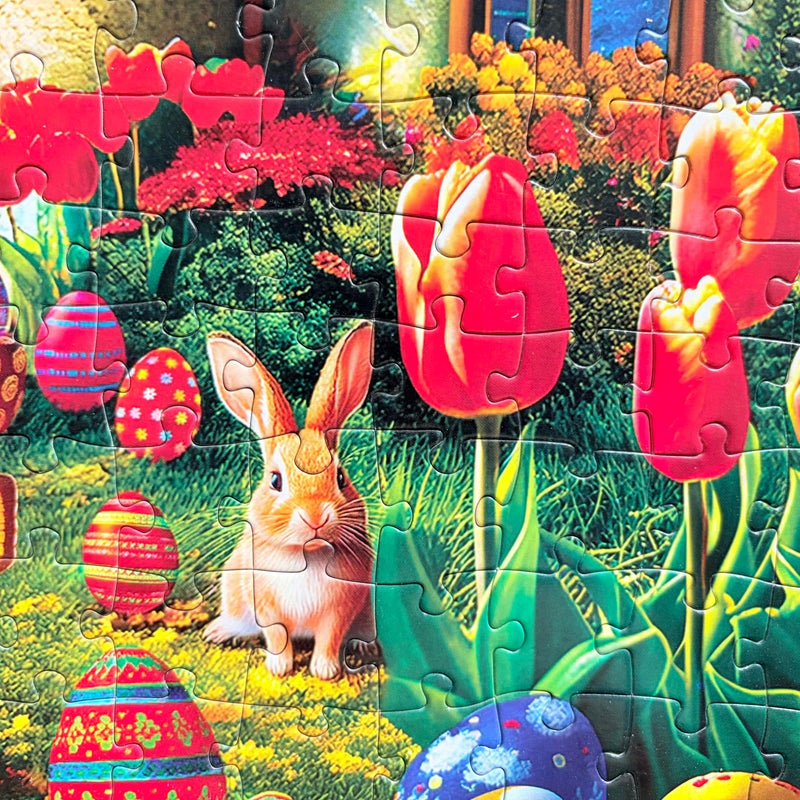 Mulic 300 Piece Puzzles for Adults Kids - Easter Puzzles - Mushroom House Easter - Image 5