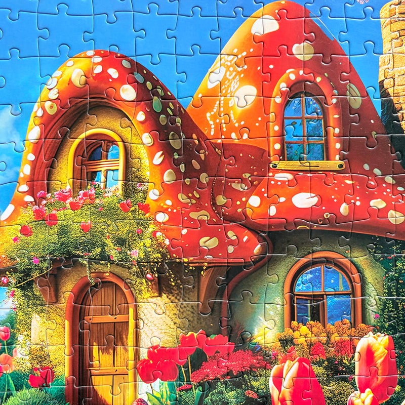 Mulic 300 Piece Puzzles for Adults Kids - Easter Puzzles - Mushroom House Easter - Image 3