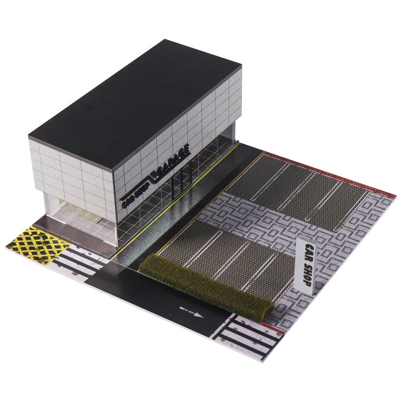 G-FANS 1/64 Scale Parking Garage Diorama with LED Lights, Display Case for Hot Mini Wheels GT Matchbox 1:64 Diecast Model Cars, Collection Storage Box (CAR Shop) - Image 1