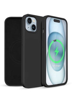 Raegr RAEGR iPhone 15 Plus Case | Magnetic Case | Supports Mag-Safe Wireless Charging | Premium Soft Silicone MagFix Case/Cover Designed for iPhone 15 Plus (6.7-Inch) 2023 - Black RG10504  - Image 1