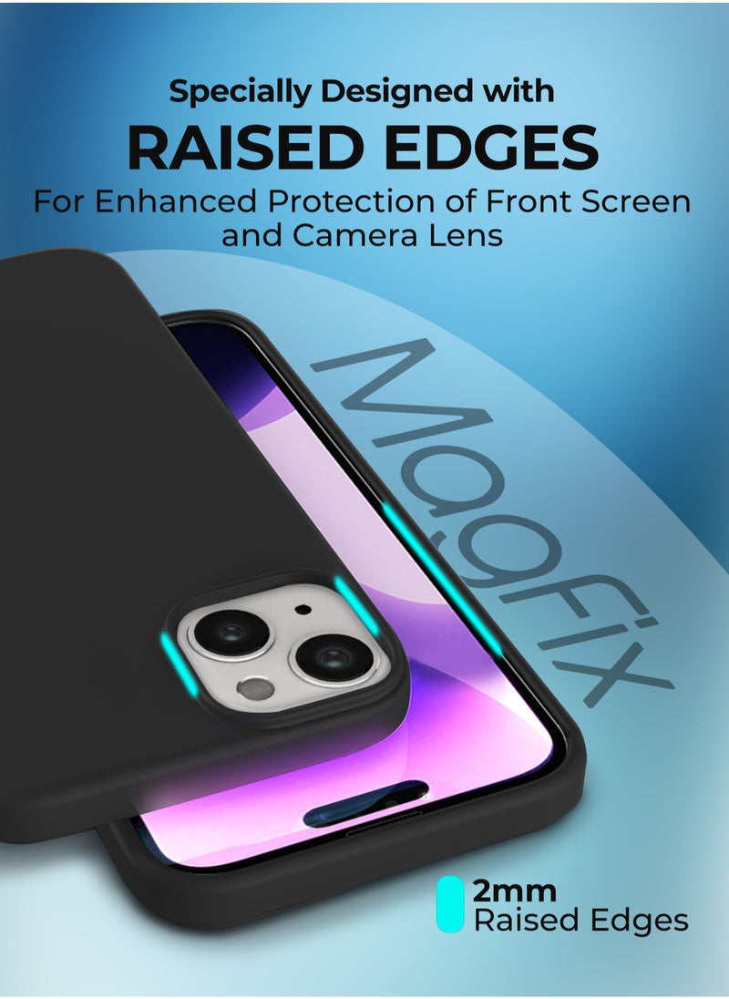 Raegr - RAEGR iPhone 15 Plus Case | Magnetic Case | Supports Mag-Safe Wireless Charging | Premium Soft Silicone MagFix Case/Cover Designed for iPhone 15 Plus (6.7-Inch) 2023 - Black RG10504 - Image 1