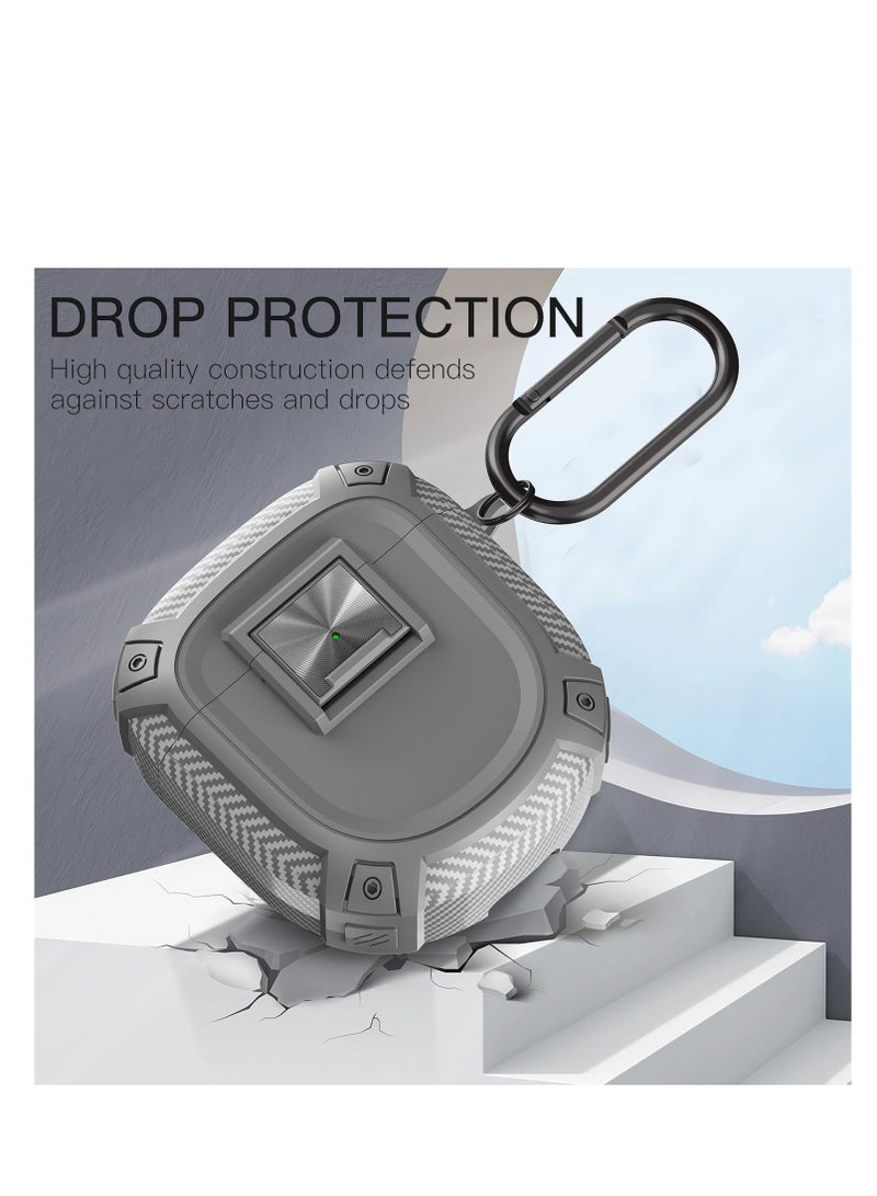 Case for Bose QuietComfort Earbuds II (2022), Ultra Earbuds (2023) Case, TPU Military Shell Protective Cover, Shockproof Protective Cover, with Keychain and Lanyard (Gray) - Image 4