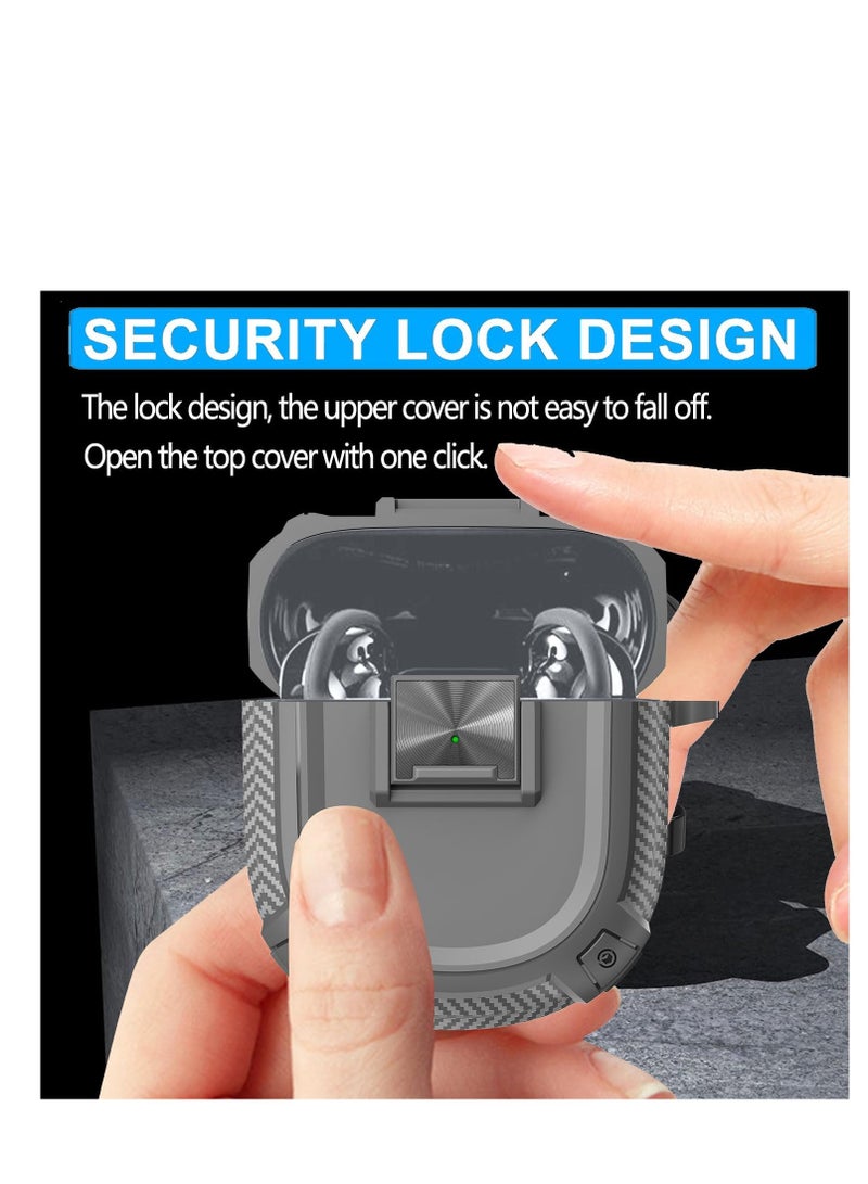 Case for Bose QuietComfort Earbuds II (2022), Ultra Earbuds (2023) Case, TPU Military Shell Protective Cover, Shockproof Protective Cover, with Keychain and Lanyard (Gray) - Image 3