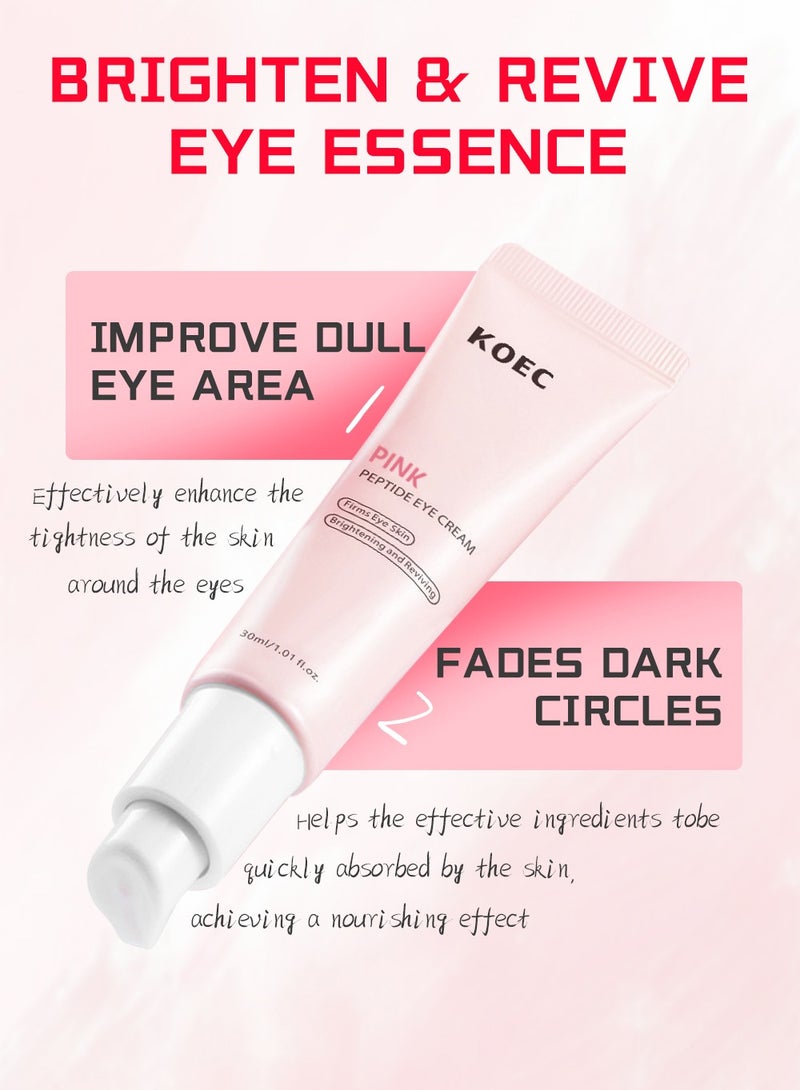 ك أو إي سي سيروم العيون الوردي الببتيد مع النياسيناميد والريتينول للخطوط الدقيقة وتوحيد لون البشرة وتفتيحها واستقبالها، 30 مل - Image 3