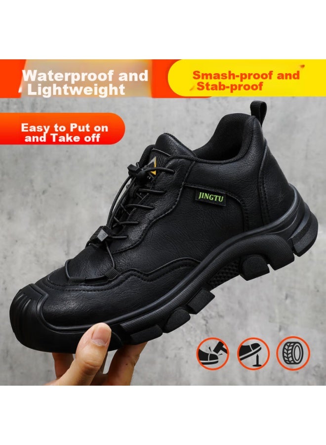 Jingtu Men'S Safety Shoes With Steel Toe Cap, Puncture Resistant, Abrasion Resistant, Waterproof, And Safety Work Protection Function Shoes 0216F-J 43 - Image 4