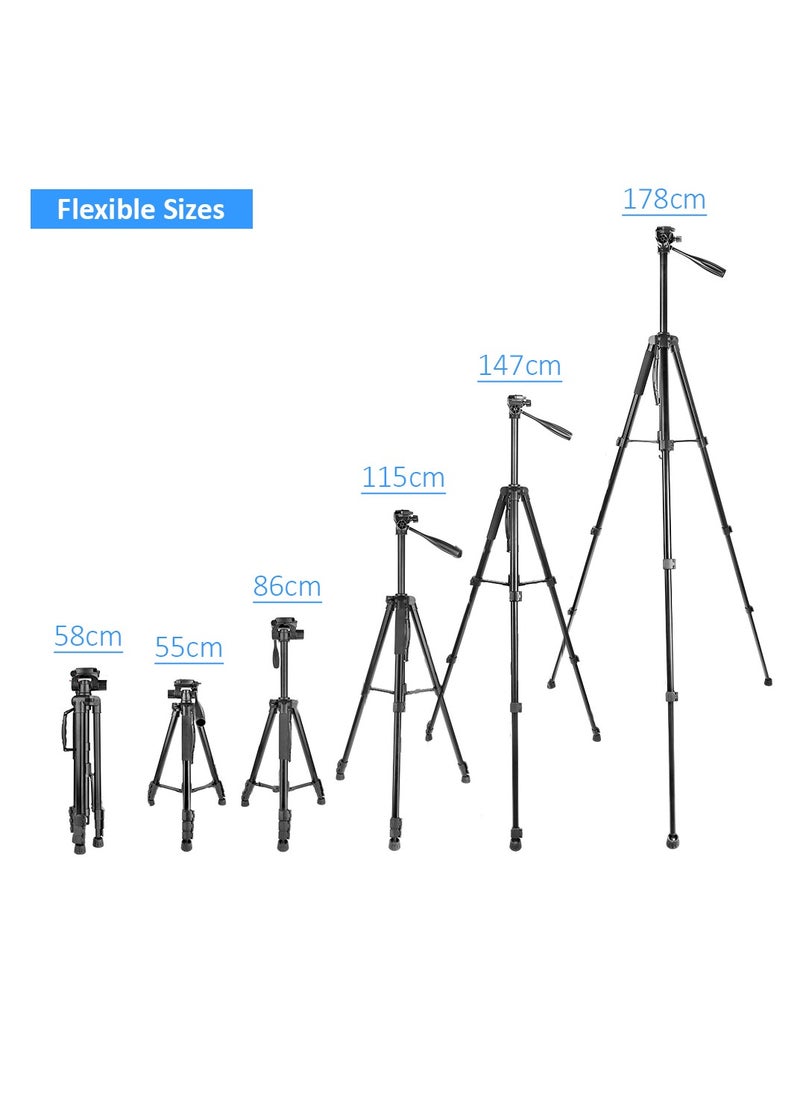 Coopic COOPIC T900 Professional Video Camera Tripod, Aluminum Alloy Travel Portable 2in1' Monopod Tripod with Rotatable Center Column, Mobile Holder and Carrying Bag Max Height 178CM & Max Load up to 5KG  - Image 5