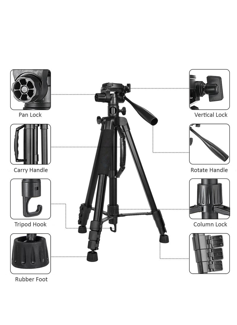 Coopic COOPIC T900 Professional Video Camera Tripod, Aluminum Alloy Travel Portable 2in1' Monopod Tripod with Rotatable Center Column, Mobile Holder and Carrying Bag Max Height 178CM & Max Load up to 5KG  - Image 2