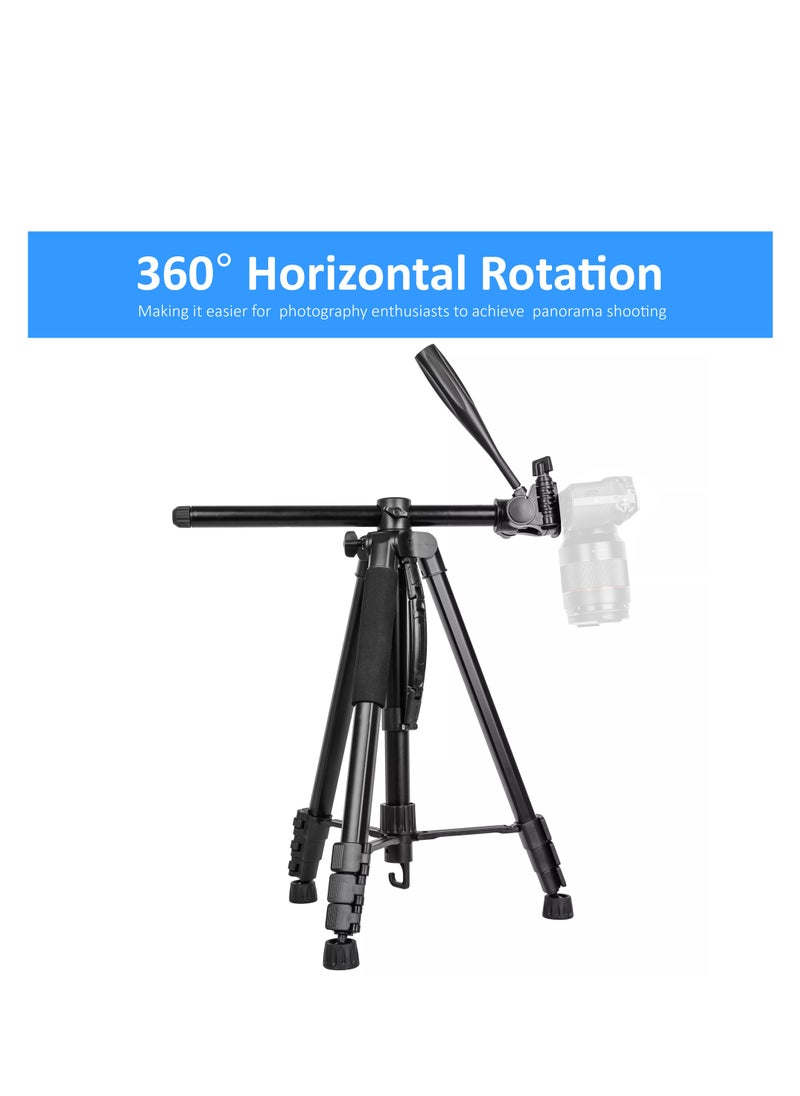 Coopic COOPIC T900 Professional Video Camera Tripod, Aluminum Alloy Travel Portable 2in1' Monopod Tripod with Rotatable Center Column, Mobile Holder and Carrying Bag Max Height 178CM & Max Load up to 5KG  - Image 4