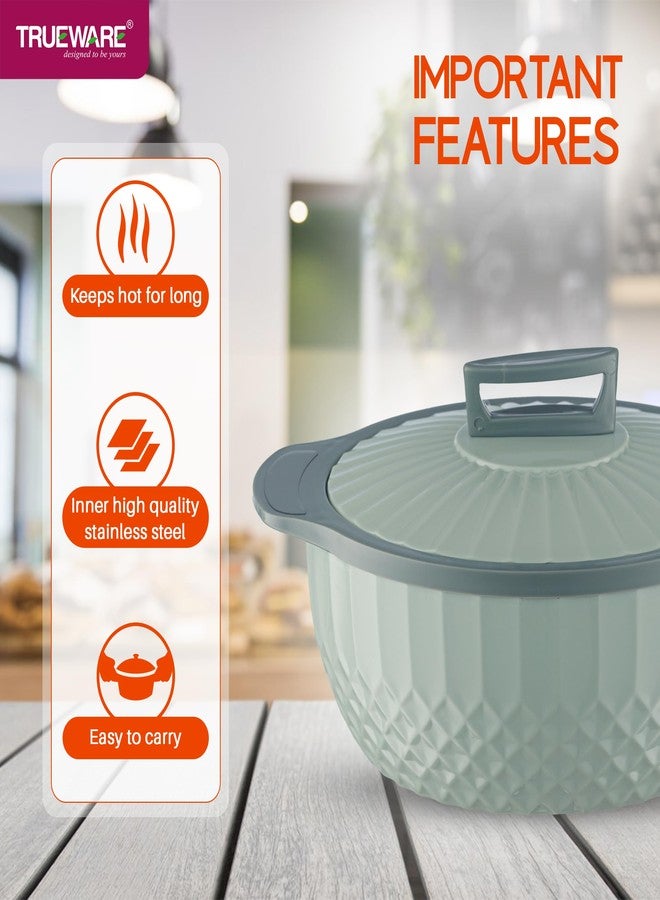 Trueware قدر طهي حراري Trueware Eternity معزول داخليًا بالفولاذ، سعة 1500 مل | خالٍ من مادة BPA | مقاوم للروائح | آمن للاستخدام مع الطعام | سهل الحمل | للتقديم | لصنع اللبن الرائب | وعاء ساخن (أخضر) - Image 4
