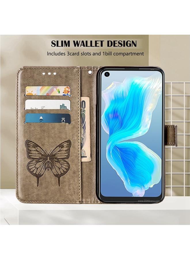 S-TOP Case For OPPO Realme 9i Embossed Butterfly Leather Phone Case - Image 4