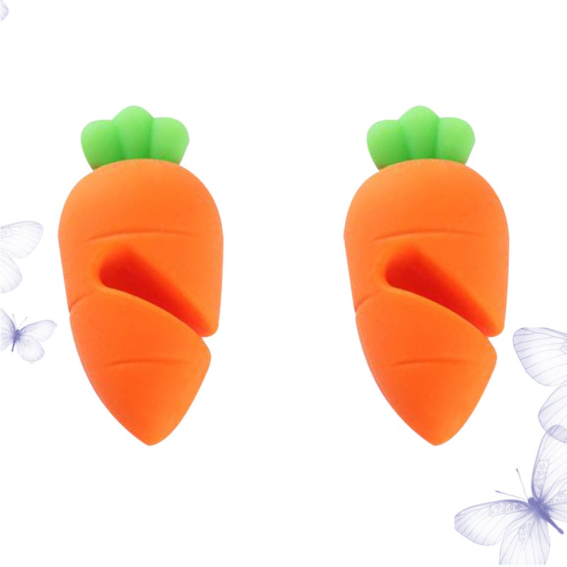 2pcs Silicone Carrot Design Spill-proof Pot Lid Rack Overflow Stoppers Pot Cover Lifter for Kitchen - Image 5