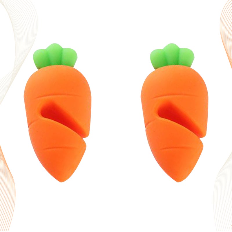 2pcs Silicone Carrot Design Spill-proof Pot Lid Rack Overflow Stoppers Pot Cover Lifter for Kitchen - Image 3