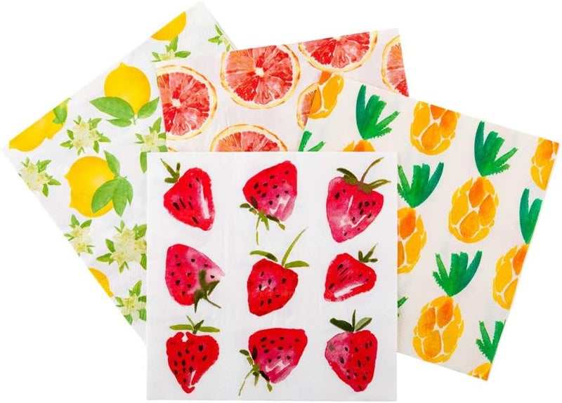 Restaurantware 13 Inch Paper Luncheon Napkins 20 Strawberry Design Printed Napkins  3Ply Textured Edges White Paper Decorated Napkins Soft And Strong For Parties Or Catering Events  Restaurantware - Image 2