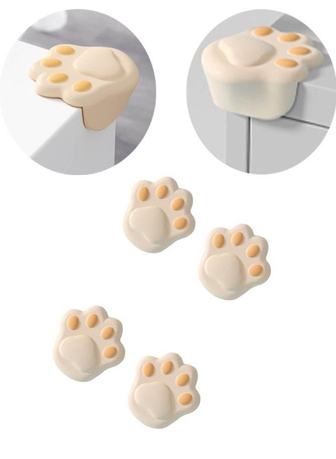 INSENSE Table corner stickers, children's silicone protection, table corner design, to prevent collision, protect sharp corners from impact, equipped with anti-collision tape and cat claw anti-collision corner, 4-piece set - Image 1