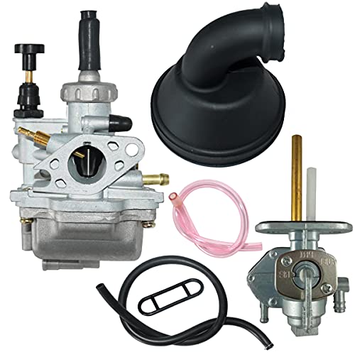 Cylinman LT80 Carburetor Kit with Fuel Switch Valve Petcock&Intake Manifold fit for SUZUKI LT80 QUADSPORT ATV Carb 1987-2006 Replaces 13200-40B00, 13200-40B10 Replacement part - Image 1