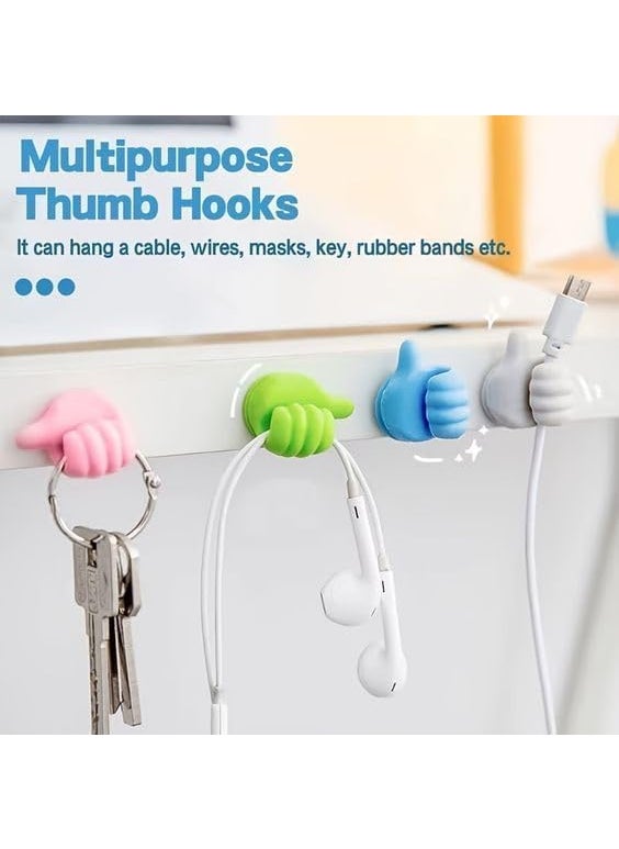 PARVY PARVY MultiFunctional Wall Hooks Cable Organizer Cable Management for Desk Home Office Car Multi Color12PCS  - Image 2