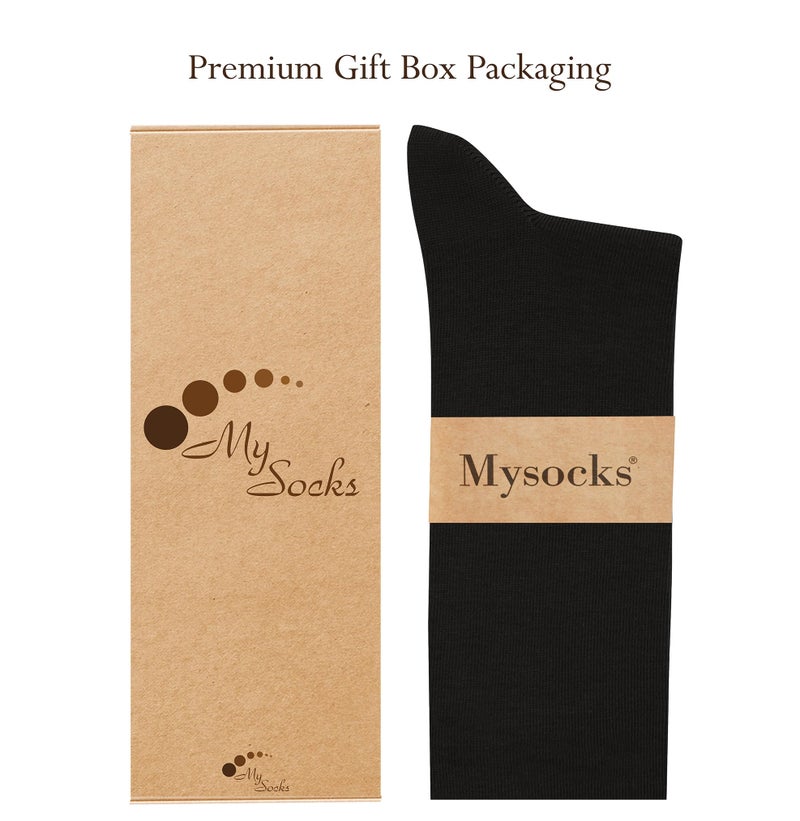 Mysocks Unisex Knee High Long Socks Black,4-7 - Image 4