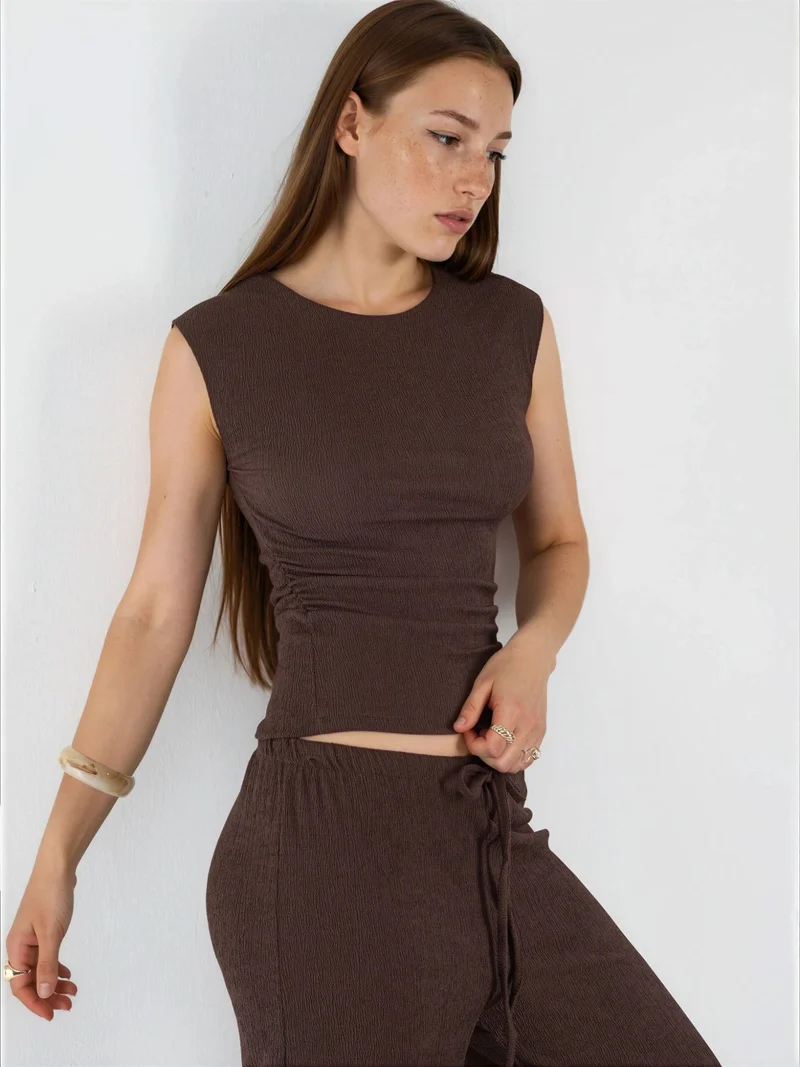 Busem BUSEM Ribbed Crew Neck Sleeveless Blouse
