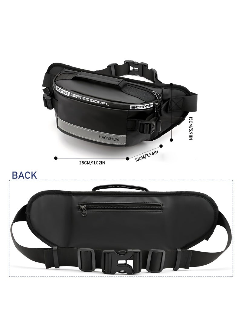 SOLARAE bags Waterproof Waist Bag, Large Capacity Waist Pack for Men Women Fashion Waist Pack Bag with Adjustable Belt with Multi Pockets for Running Hiking Camping Workout Cycling - Image 2