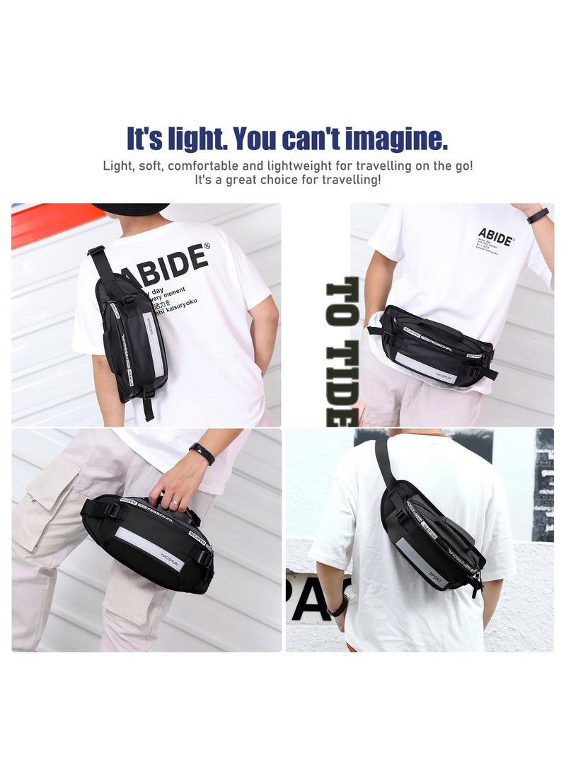 SOLARAE bags Waterproof Waist Bag, Large Capacity Waist Pack for Men Women Fashion Waist Pack Bag with Adjustable Belt with Multi Pockets for Running Hiking Camping Workout Cycling - Image 4