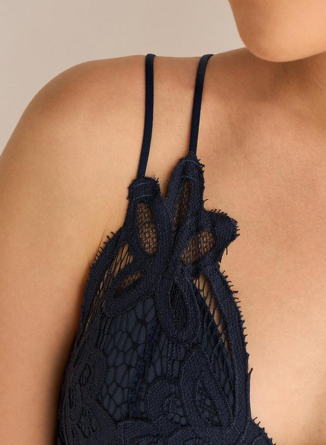 Splash FAV Lace Smock Detail Bralette with Adjustable Straps - Image 3