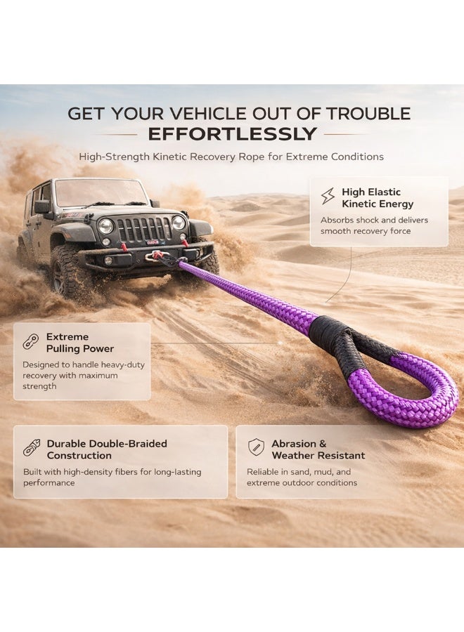 Manful 25T - 9M Heavy Duty Synthetic Winch Rope – Off-Road Recovery Tow Rope with Reinforced Loops, High Strength Braided Cable for SUV, Truck, ATV, UTV - Image 4