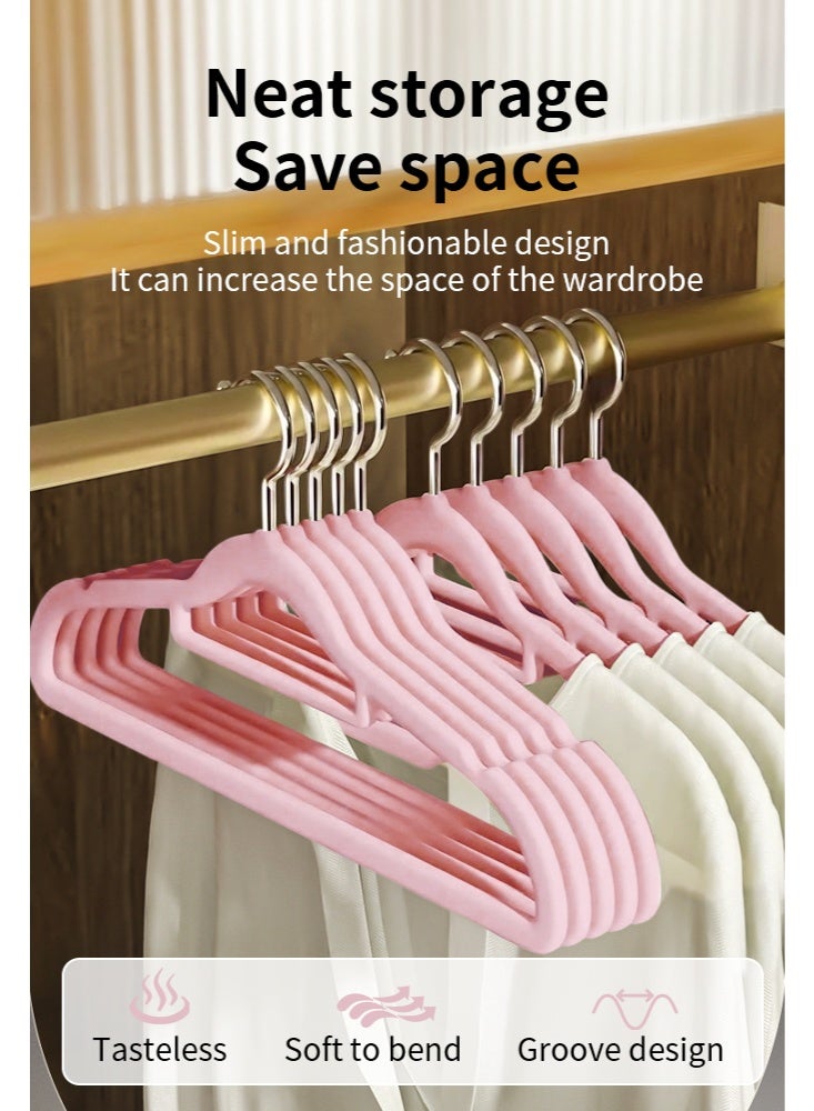 50 Pack Velvet Hangers Ultra,thin Non Slip Adult Felt Space Saving Hangers for Closet Heavy Duty Coat Pants Jackets Dress Hangers Hold Upto，pink - Image 2