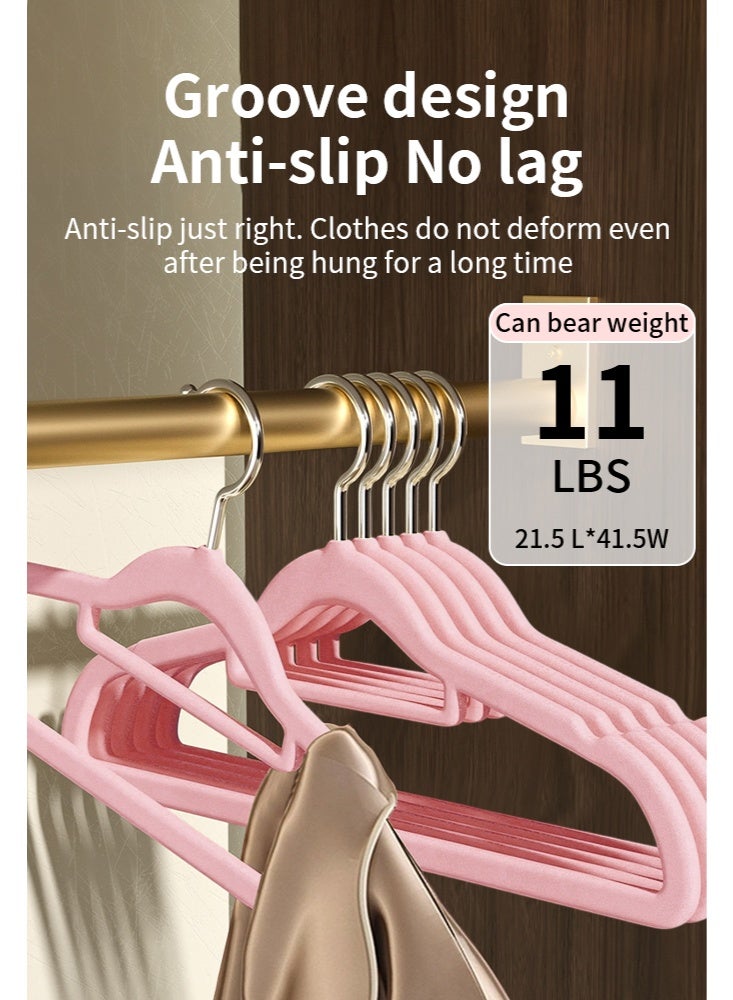 50 Pack Velvet Hangers Ultra,thin Non Slip Adult Felt Space Saving Hangers for Closet Heavy Duty Coat Pants Jackets Dress Hangers Hold Upto，pink - Image 3