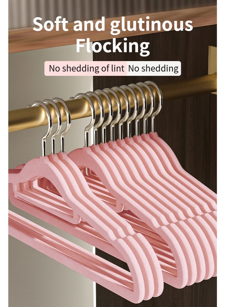 50 Pack Velvet Hangers Ultra,thin Non Slip Adult Felt Space Saving Hangers for Closet Heavy Duty Coat Pants Jackets Dress Hangers Hold Upto，pink - Image 5