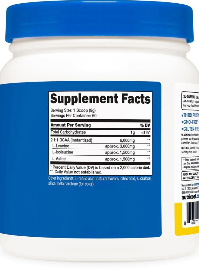 Nutricost BCAA Powder (Pineapple, 60 Servings) - Optimal 2:1:1 Ratio - Image 5