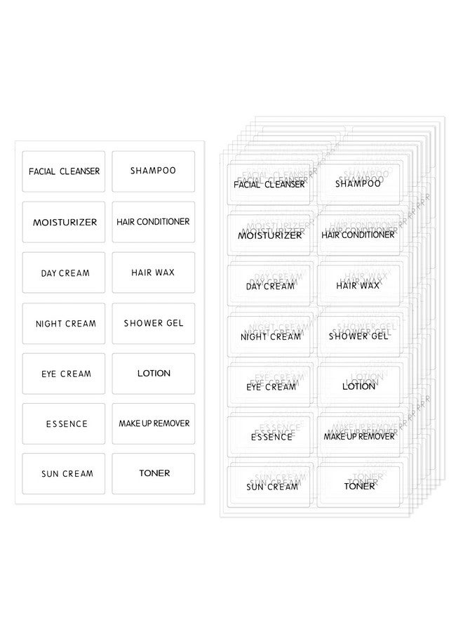ONLYKXY 140Pcs Clear Bathroom Beauty Organization Labels Waterproof Refillable Bottle Stickers Skin Care Product Sub-Bottling Label Shampoo Body Wash Dispenser Sticker,Lotion Cream Toner Makeup Label - Image 1