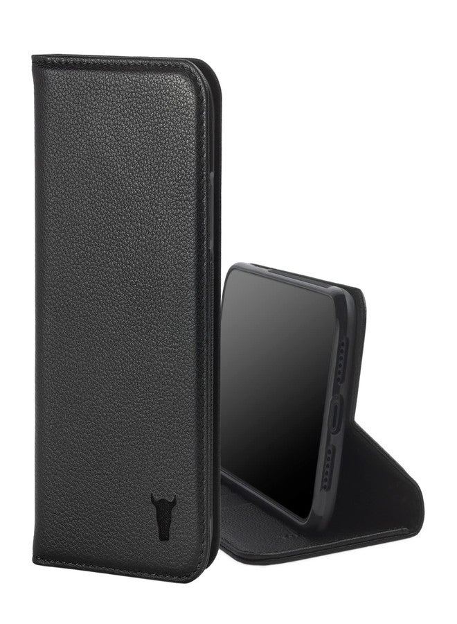 TORRO Leather Case Compatible with iPhone 11 - Genuine Leather Wallet Case/Cover with Card Holder and Stand Function (Black) - Image 1