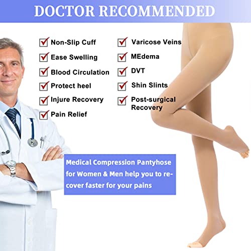 Athbavib Medical Compression Pantyhose for Women & Men, 20-30mmHg Compression Stockings - Image 3
