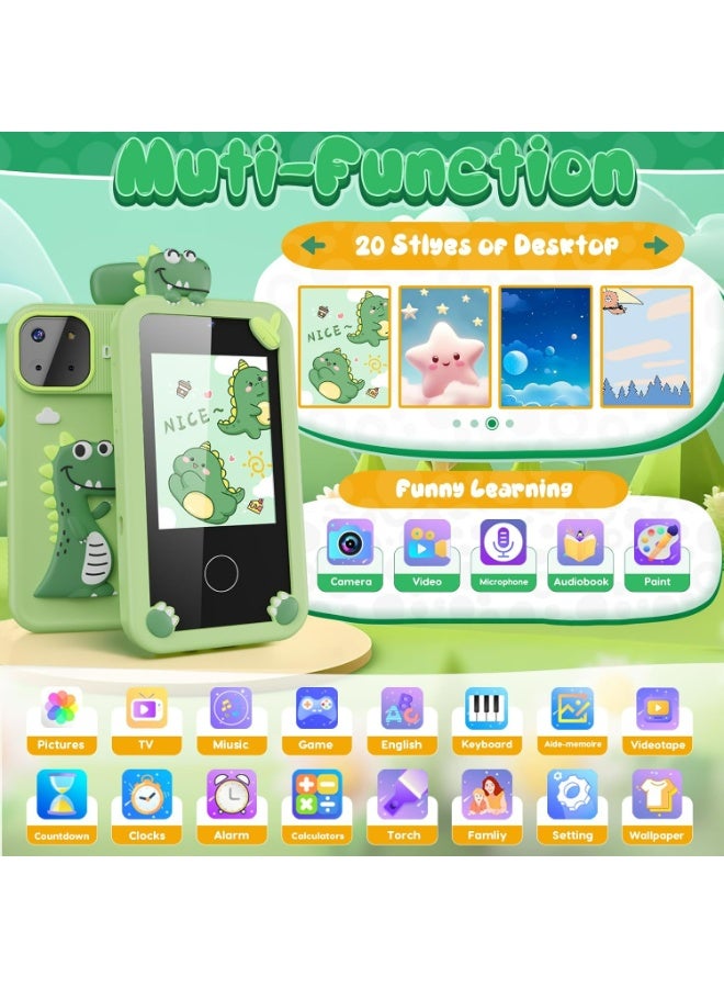 Oasisgalore Kids Smart Phone Toys for Girls, Mini Smart Phone Toys With 2.8" Touchscreen 16 Learning Games Music Player, 32G SD Card - Image 2