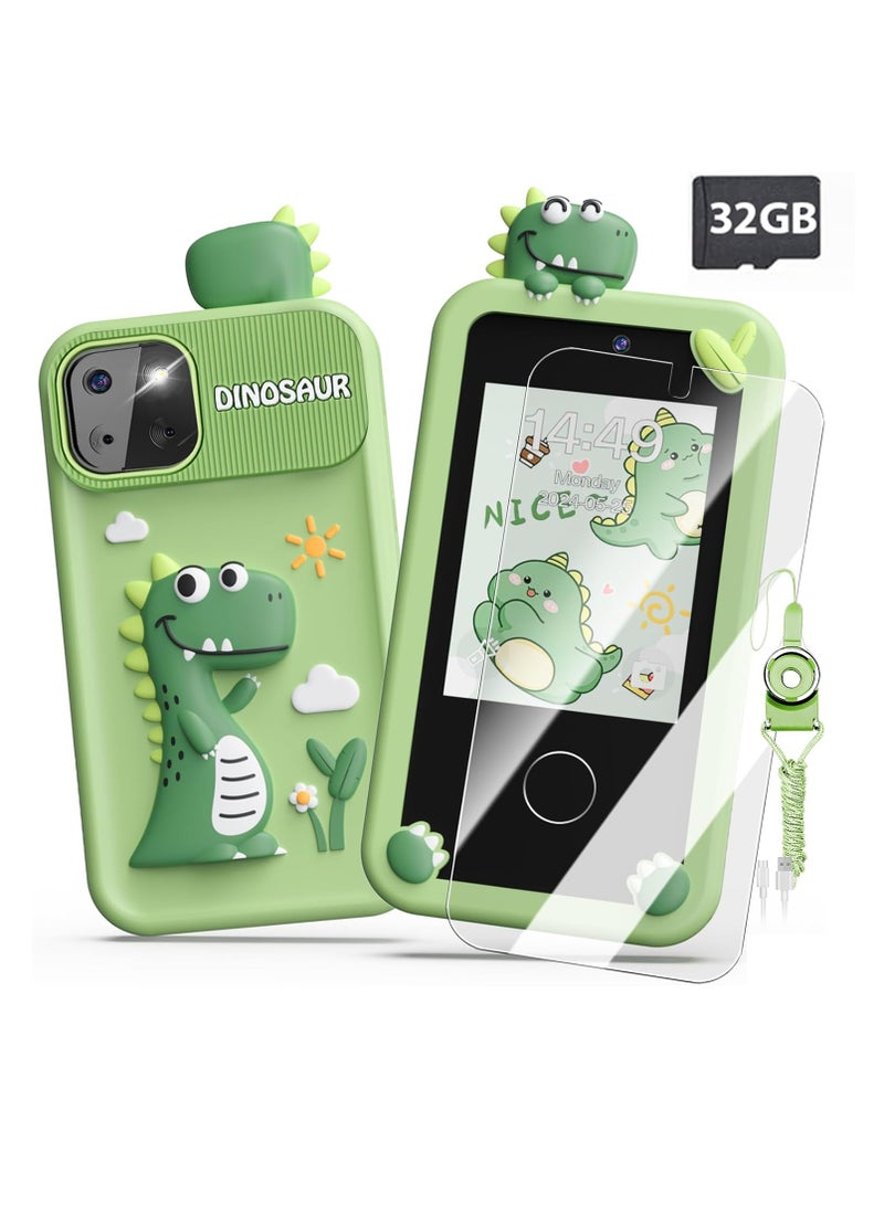 Oasisgalore Kids Smart Phone Toys for Girls, Mini Smart Phone Toys With 2.8" Touchscreen 16 Learning Games Music Player, 32G SD Card - Image 1