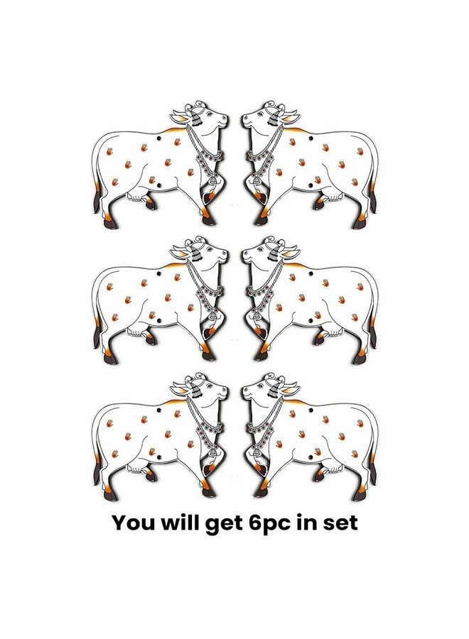 Adikala Printed Pichwai Cow MDF Cutout for Door/Wall Decoration Kit | Diwali | Dussehra | Rangoli | Pooja | Festival Gift | Wedding Decorations (6, 5 in) - Image 3