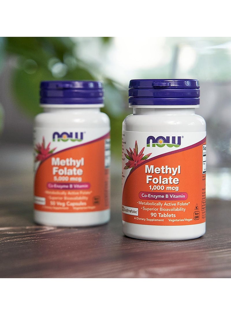now Methyl Folate 5000 Mcg Superior Bioavailability 50 Veg Capsules - Image 5