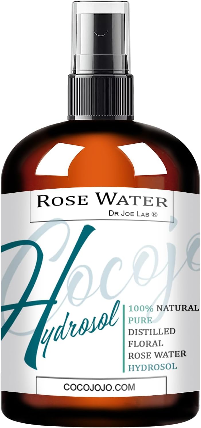 cocojojo Rose Water Hydrosol Spray Toner for face Rose Water Hydrating Face Mist for Hydration Pure and Natural Rose Hydrosol for All Skin Types COCOJOJO Rose HYDROSOL 8 OZ 