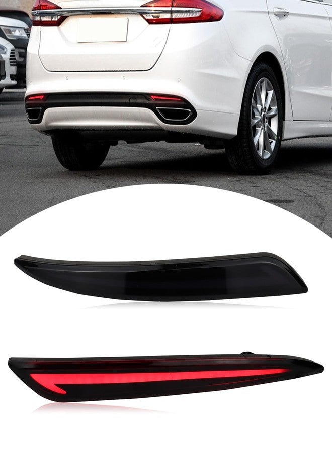 BINQIGOO مصباح عاكس LED خلفي للمصد من BINQIGOO متوافق مع فورد فيوجن مونديو 2013-2020، مصباح خلفي، مصباح ضباب، مصباح نهاري، إشارة انعطاف (عدسة مدخنة) - Image 1