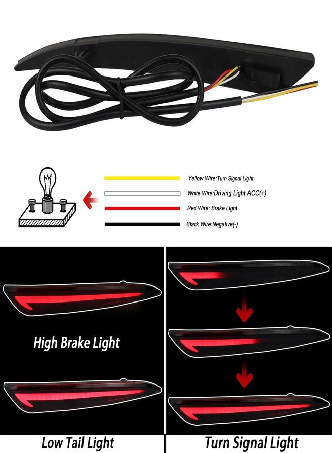 BINQIGOO مصباح عاكس LED خلفي للمصد من BINQIGOO متوافق مع فورد فيوجن مونديو 2013-2020، مصباح خلفي، مصباح ضباب، مصباح نهاري، إشارة انعطاف (عدسة مدخنة) - Image 2