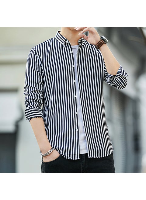 Mens Formal Casual Long Sleeve Shirts Black