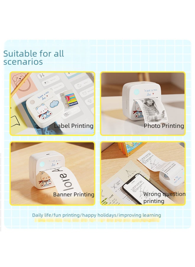 Label Printer Photo Printing Direct Portable Thermal Machine Mini Wrong Question Printer Pocket Household Type - Image 2
