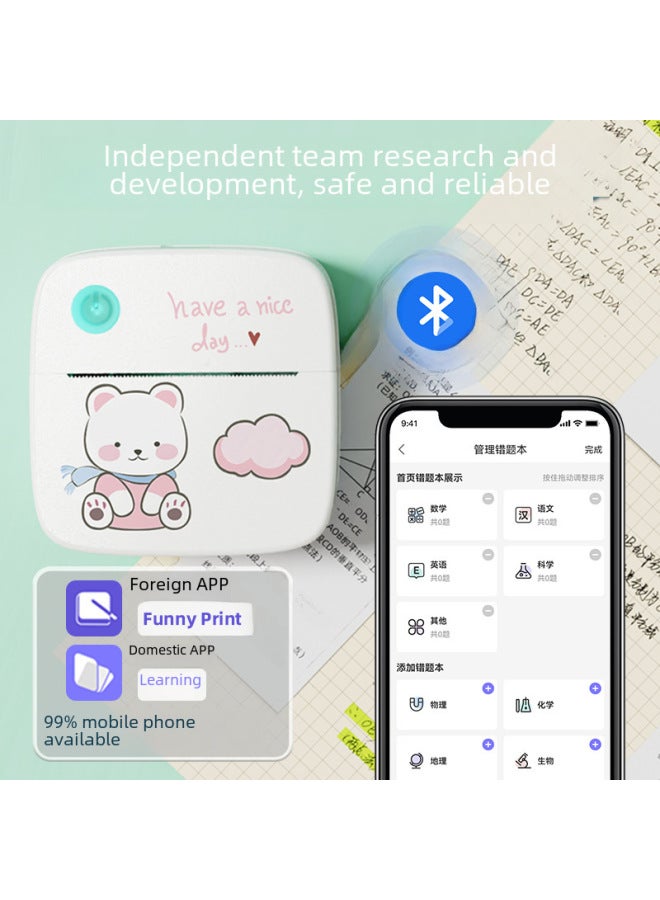 Label Printer Photo Printing Direct Portable Thermal Machine Mini Wrong Question Printer Pocket Household Type - Image 3