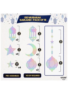 KATCHON Ramadan Decoration Hanging Garland Decorations for Home Pack of 18  - Image 2