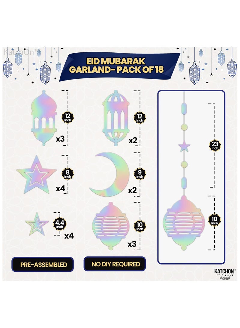 كاتشون مجموعة ديكورات رمضان المعلقة للمنزل، عبوة من 18 قطعة  - Image 2
