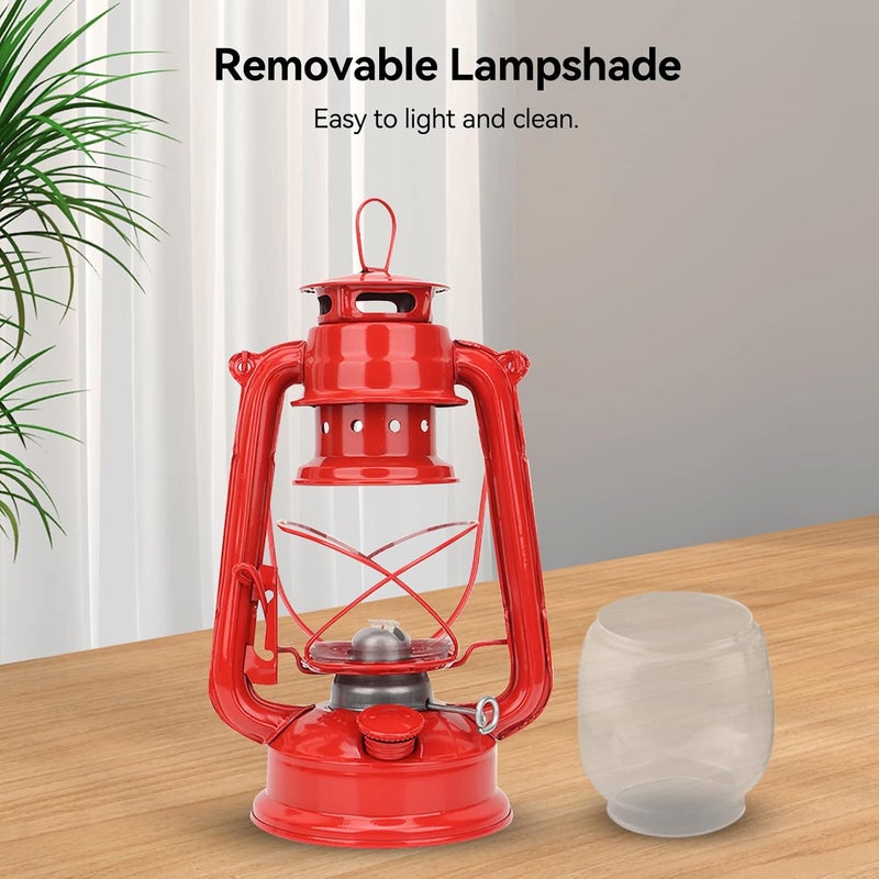 comfrt Vintage Kerosene Lamp, Iron Kerosene Oil Lantern Hanging Hurricane Lamp for Indoor Outdoor Home Party Pub Decoration(Red) - Image 5