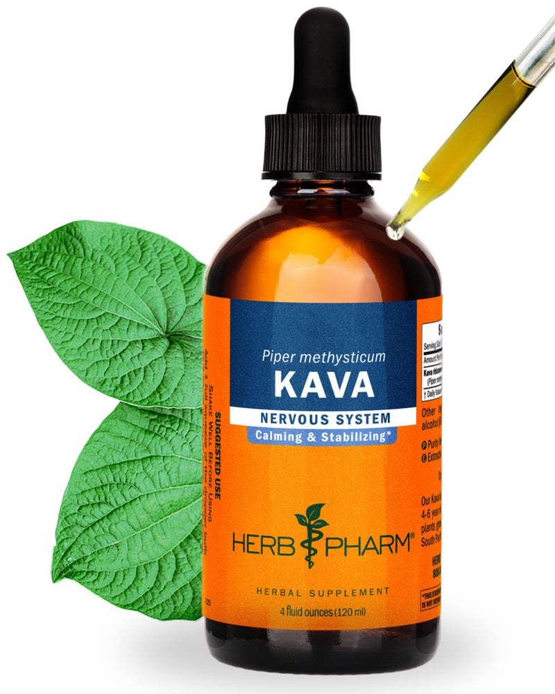 HERB PHARM Organic Kava Root Liquid Extract for Stress Support & Relaxation: Vegan Kava Extract, Non-GMO Kava Kava Tincture for Calm & Relaxed Mood, Gluten-Free, 4 Oz | Up to 3 Months Supply - Image 1