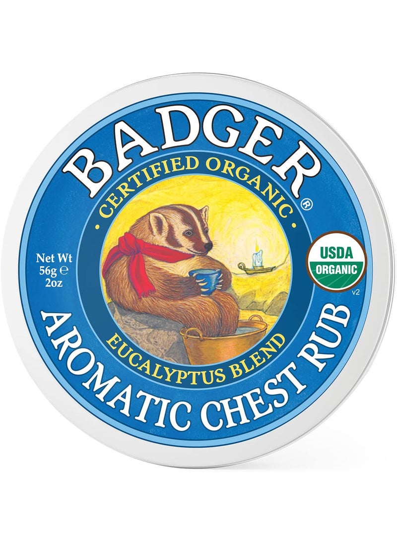 Badger Badger Aromatic Chest Rub, Eucalyptus & Mint, 2 oz 