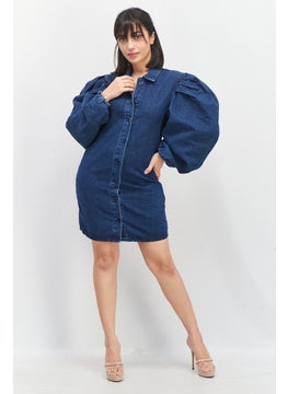 Missguided Women Washed Denim Dress, Blue  - Image 2
